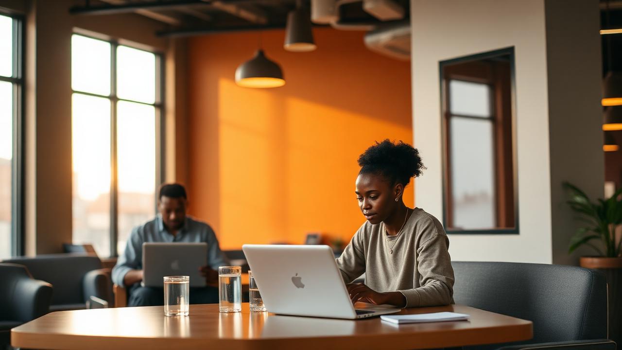 Entrepreneurs in a Lagos co-working space